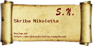Skriba Nikoletta névjegykártya